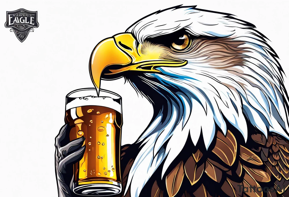 eagle drinking beer tattoo idea