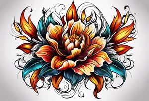 Flower fire for a male tattoo tattoo idea