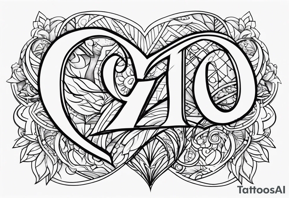 Zoe's name written with a heart next to the couple tattoo idea tattoo idea
