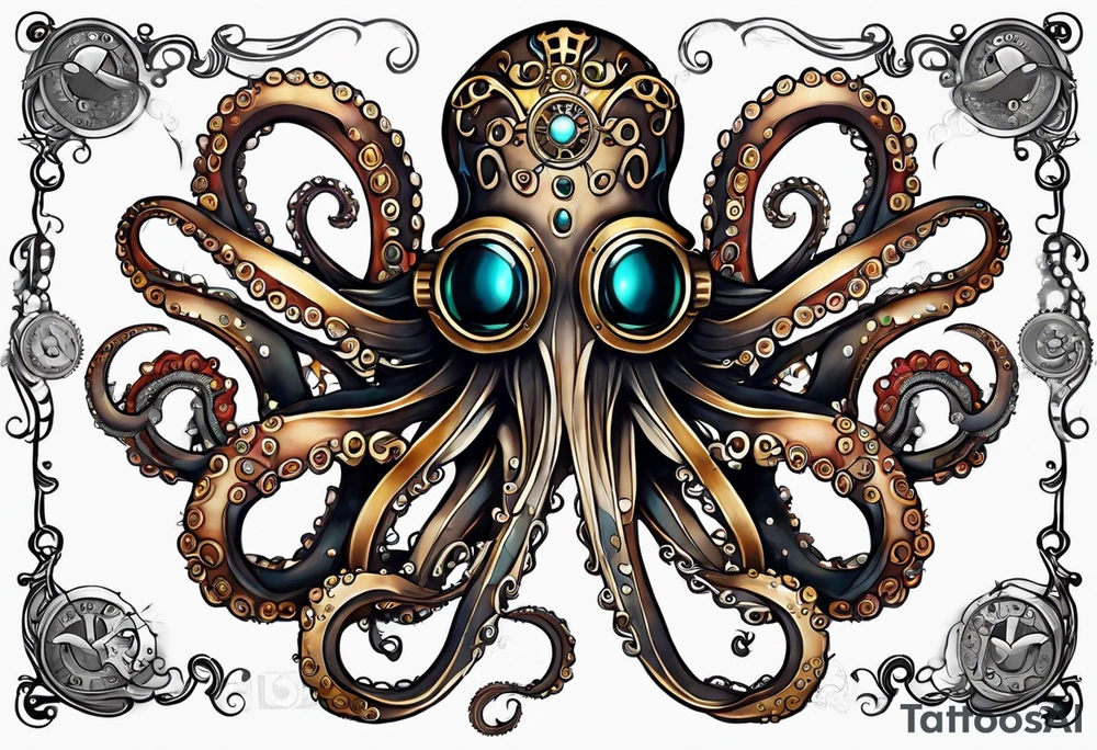 Octopus steampunk tattoo idea