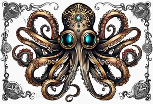 Octopus steampunk tattoo idea