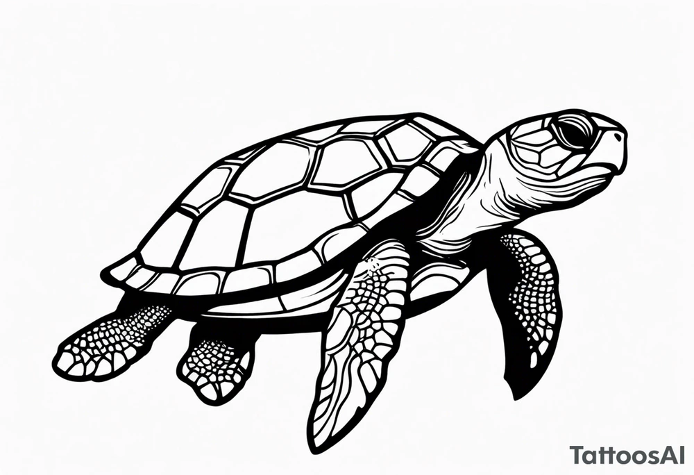 Turtle and sea star simple small tattoo idea