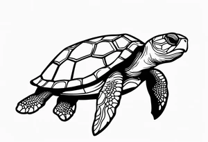 Turtle and sea star simple small tattoo idea