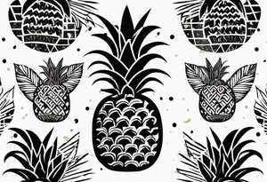 KYDF in bold on a Pineapple tattoo idea