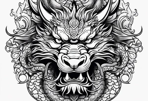 Animal Head ONLY: Chinese Dragon front facing tattoo idea