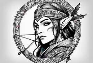 elven archer tattoo idea