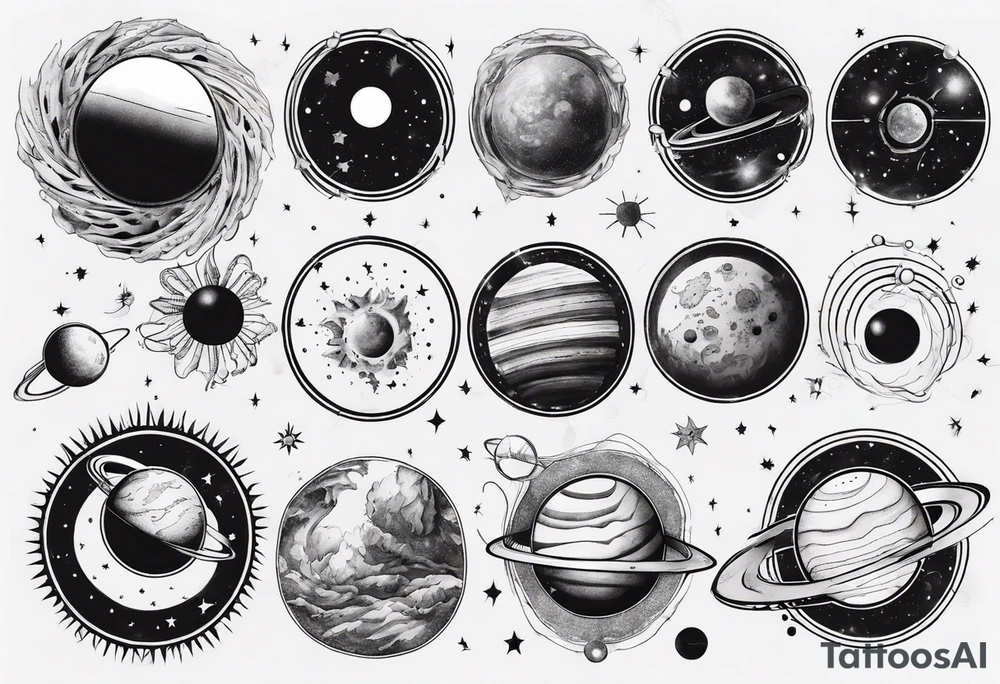 solar system tattoo idea