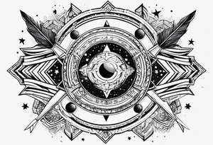 Galaxy stars universe arrow tattoo idea