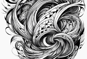 extreme fragmented twisted tissue anger pain on elbow tattoo idea