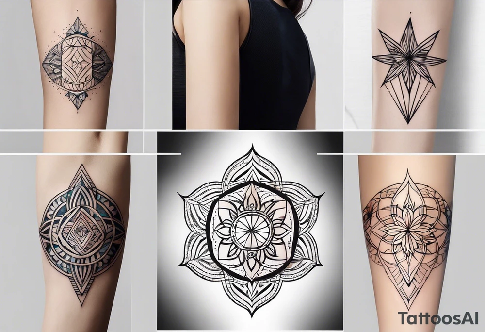 Absolutely! Here's the revised description for TattoosAI:

Tattoo Description:

I'd like a minimalist geometric tattoo design symbolizing balance in life.  The design should be abstract and avoid using a scale or mandala. I'm open to various geometric shapes and patterns, but prioritize a harmonious and balanced overall look. tattoo idea