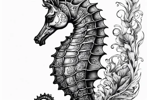 Under ocean seahorse tattoo idea