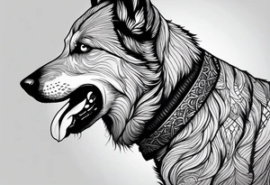 Create aggressive, vicious dog, maybe with some blood coming out of his mouth and saliva. Make it a drawing and use the image of reference. I am going to add. tattoo idea