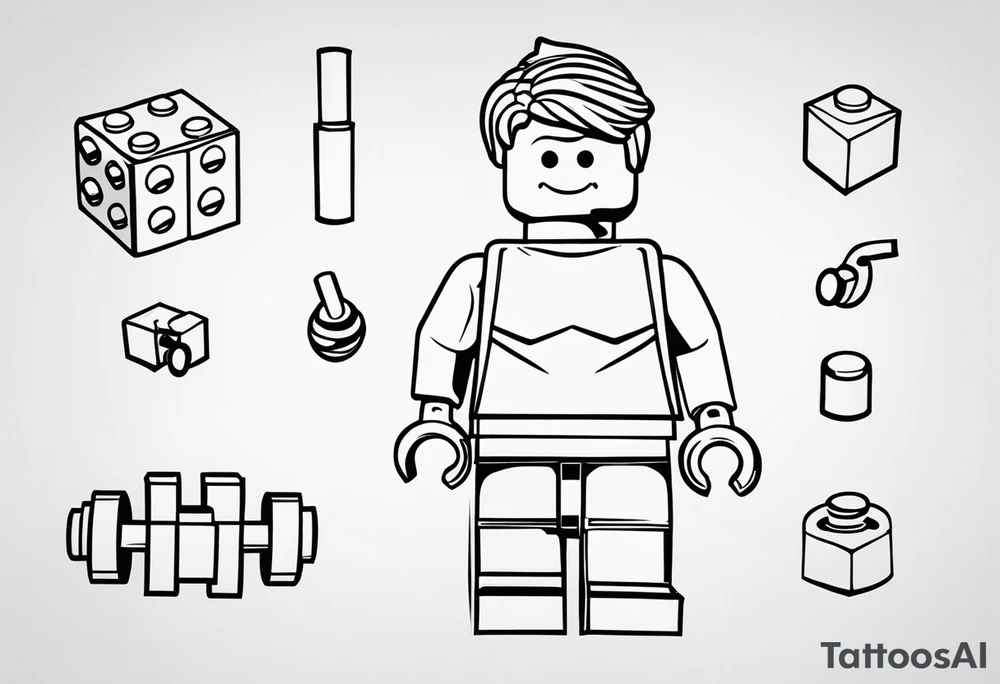 Lego and fitness tattoo idea