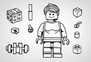 Lego and fitness tattoo idea