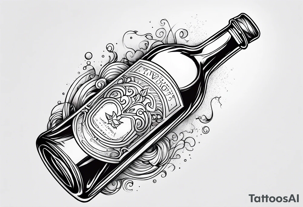letter in the bottle tattoo idea