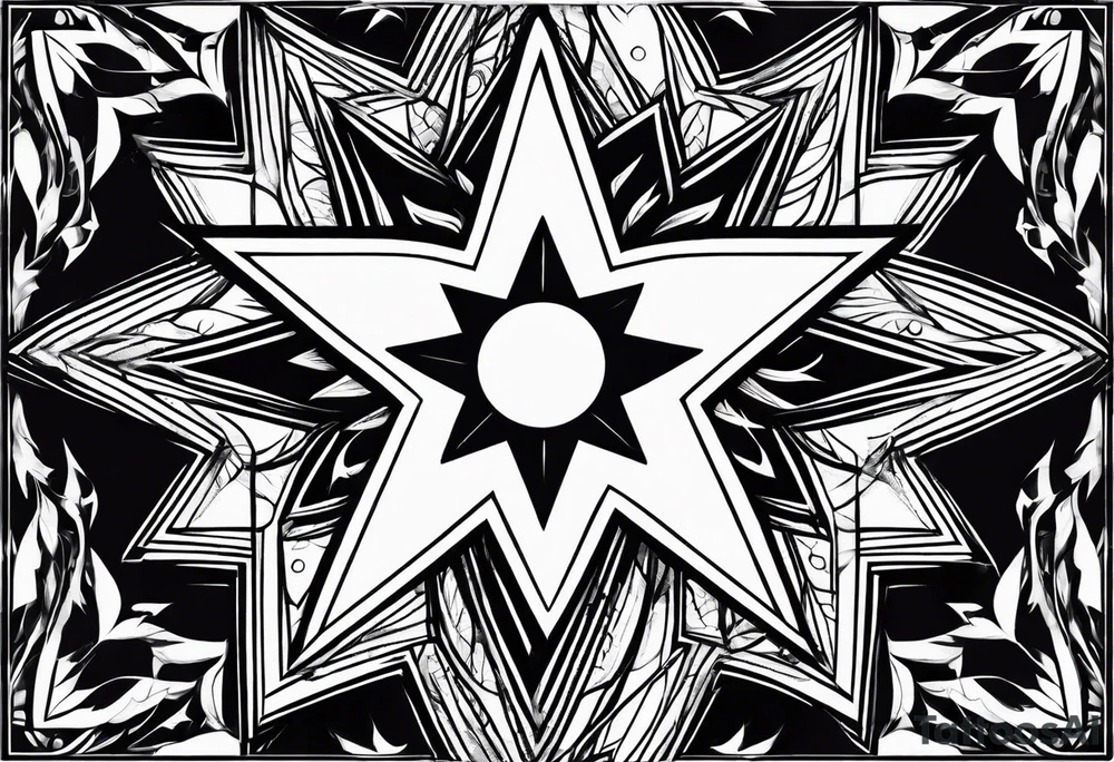 star with border around star simple tattoo idea