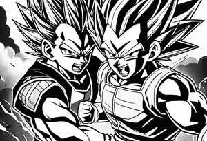 Goku and vegeta fighting to the death tattoo idea