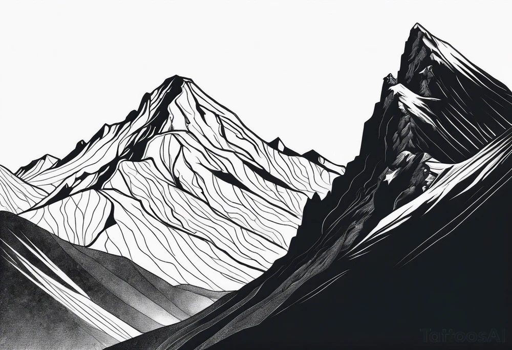 mountain climber at the peak tattoo idea