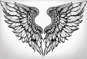 realistic angel
wings tattoo idea
