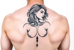Topless woman tattoo idea
