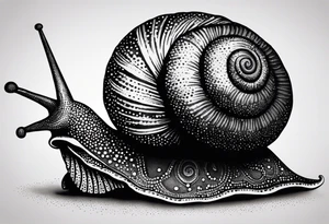 Snail wearing a pirate hat tattoo idea