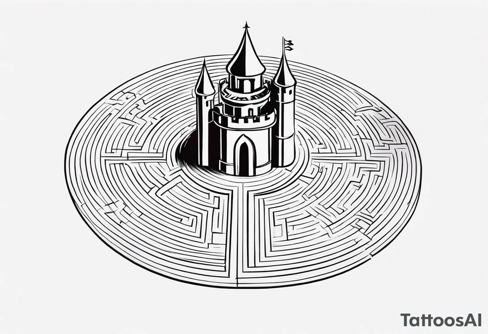 Labyrinth, Castle, North Star tattoo idea