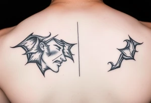 pencil sketch of dark and light emotion tattoo idea