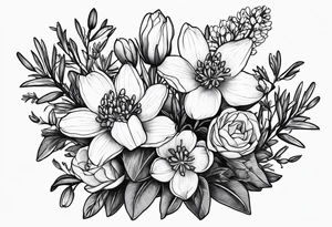 Bouquets of bluebonnets tattoo idea
