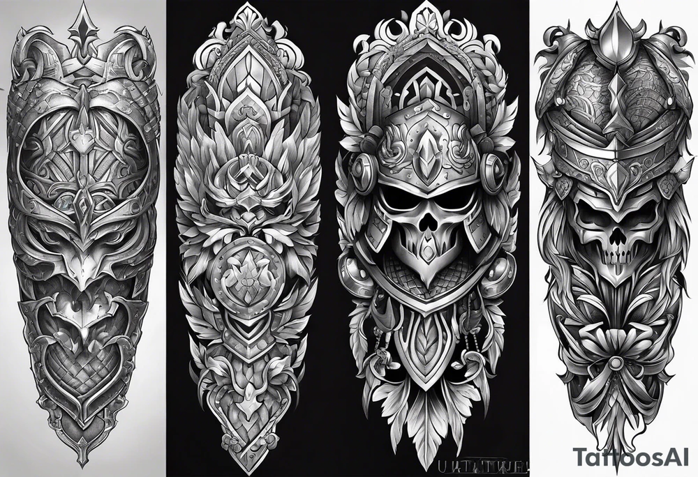 Armor for arm tattoo idea