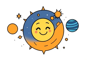 Smiley Cute solar system tattoo idea