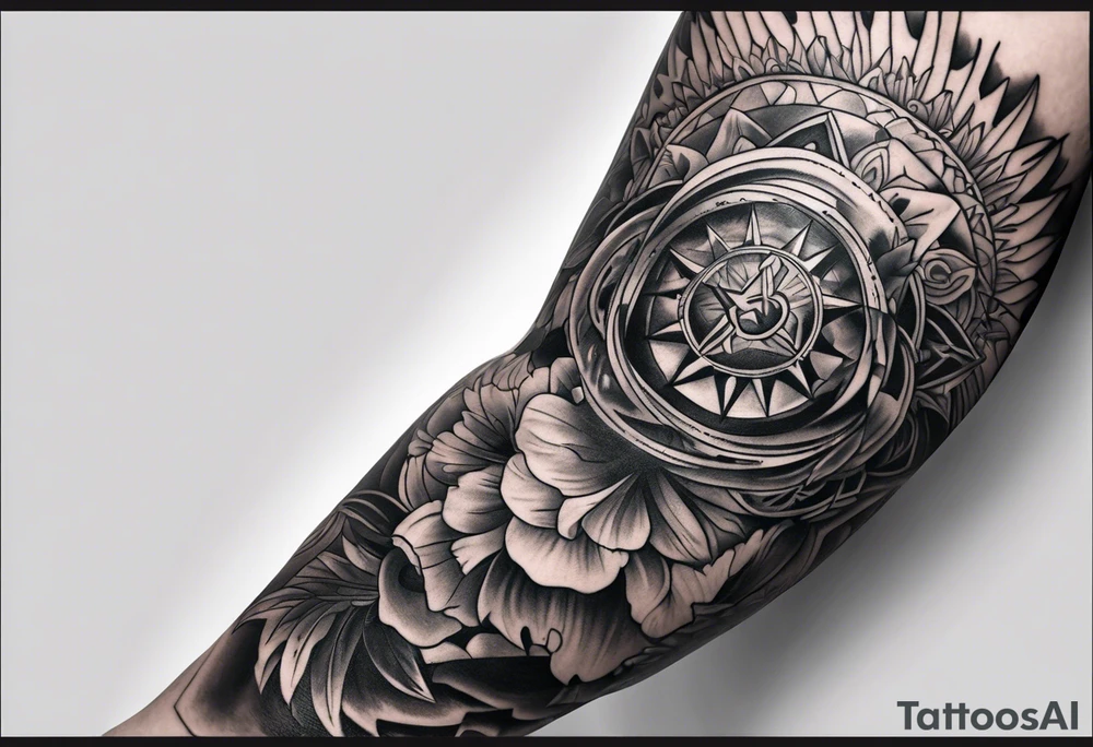 Texas theme forearm sleeve tattoo idea