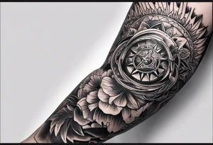 Texas theme forearm sleeve tattoo idea