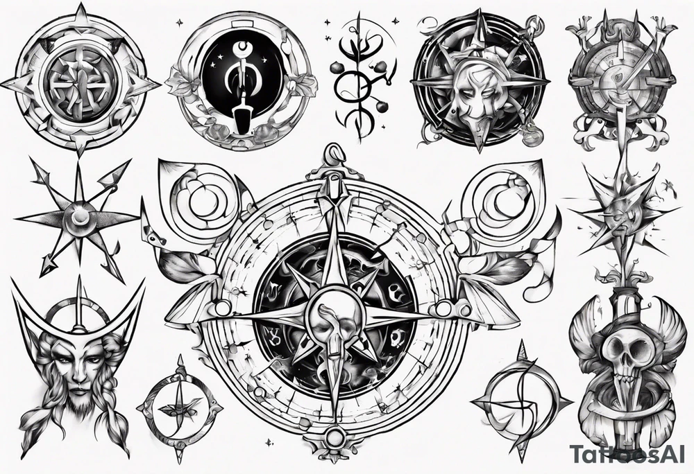Gemini and compas tattoo idea