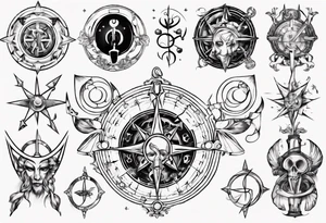 Gemini and compas tattoo idea