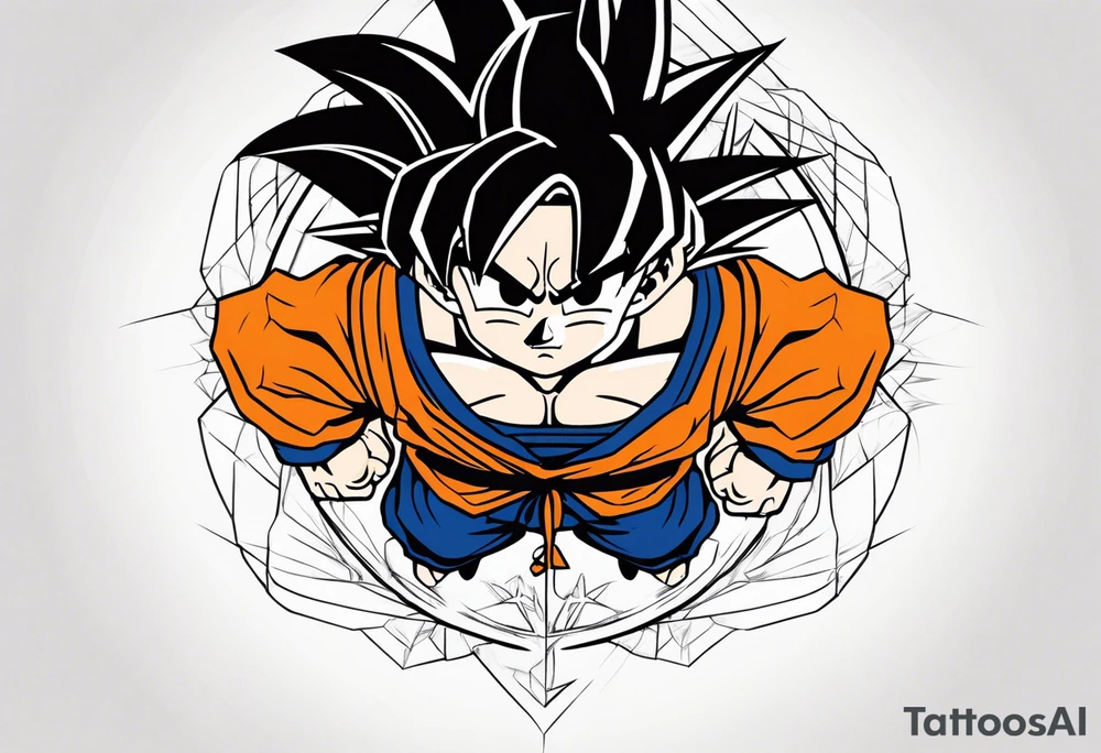 son goku neben crelyn sitzend tattoo idea