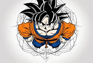 son goku neben crelyn sitzend tattoo idea