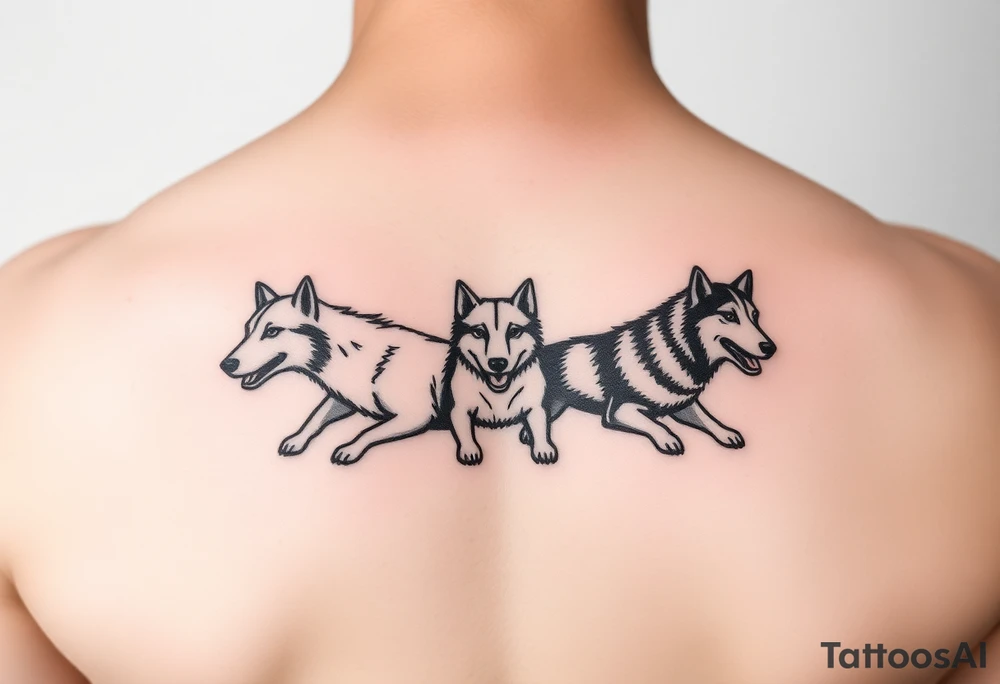 Sled dogs tattoo idea