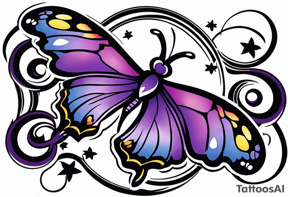 Purple butterfly, infinity, rest in peace tattoo idea