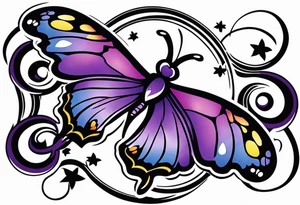 Purple butterfly, infinity, rest in peace tattoo idea