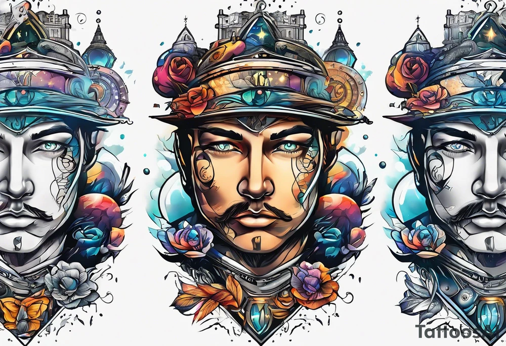 time travel space vector tattoo idea