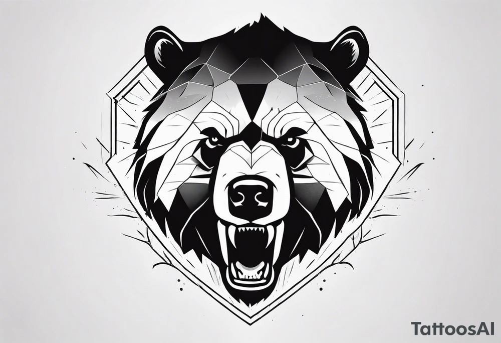 Angry Black Bear tattoo idea