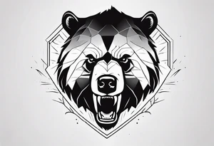 Angry Black Bear tattoo idea