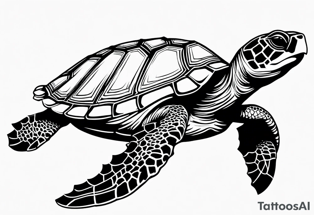 small tribal sea turtle
 tattoo tattoo idea