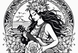 vahine dance with ukulele tattoo idea