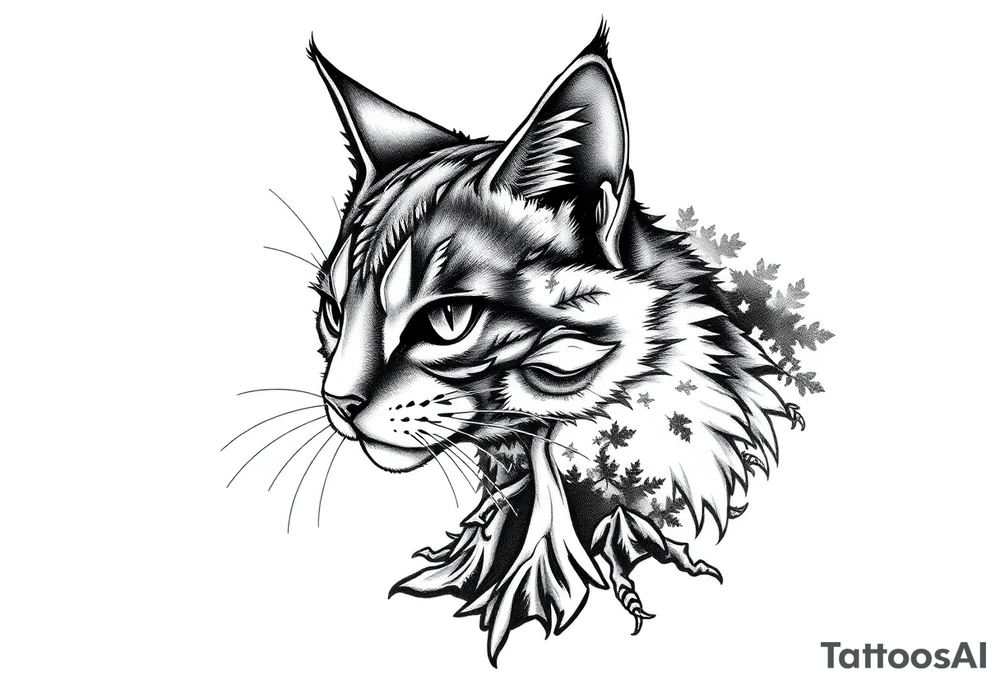 alley cat pixelated pc game charecter with treecolor pattern tattoo idea