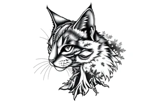 alley cat pixelated pc game charecter with treecolor pattern tattoo idea