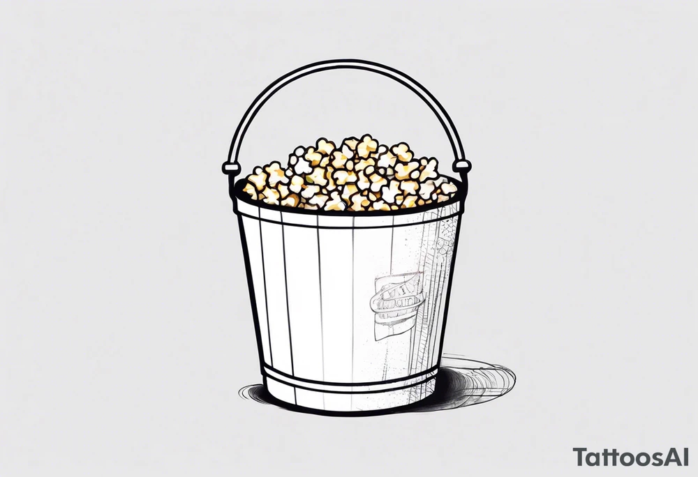 empty popcorn bucket tattoo idea