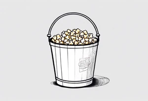 empty popcorn bucket tattoo idea