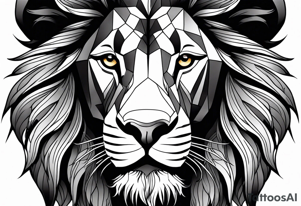 Une tête de lion de profil. tattoo idea