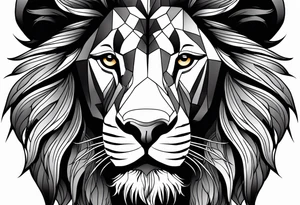 Une tête de lion de profil. tattoo idea